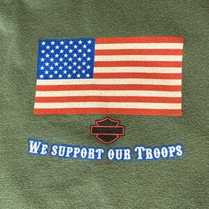 Harley Davidson T Shirt Size M We Support Our Troops Flag Timms Anderson SC
